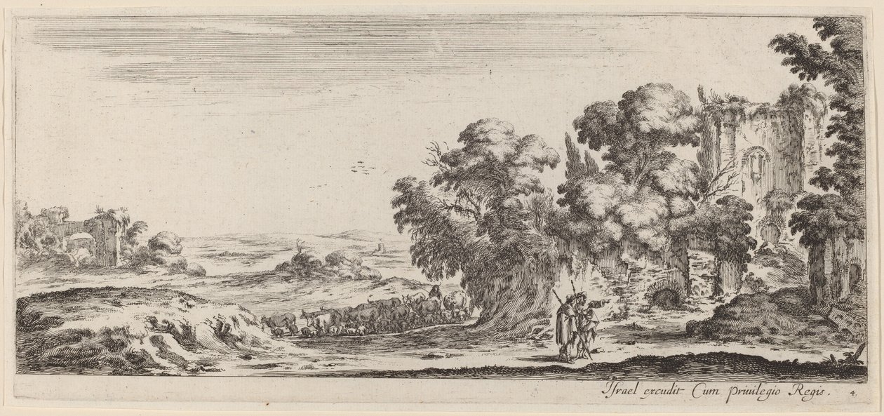 Landskap med ruiner, i eller før 1647. av Stefano della Bella