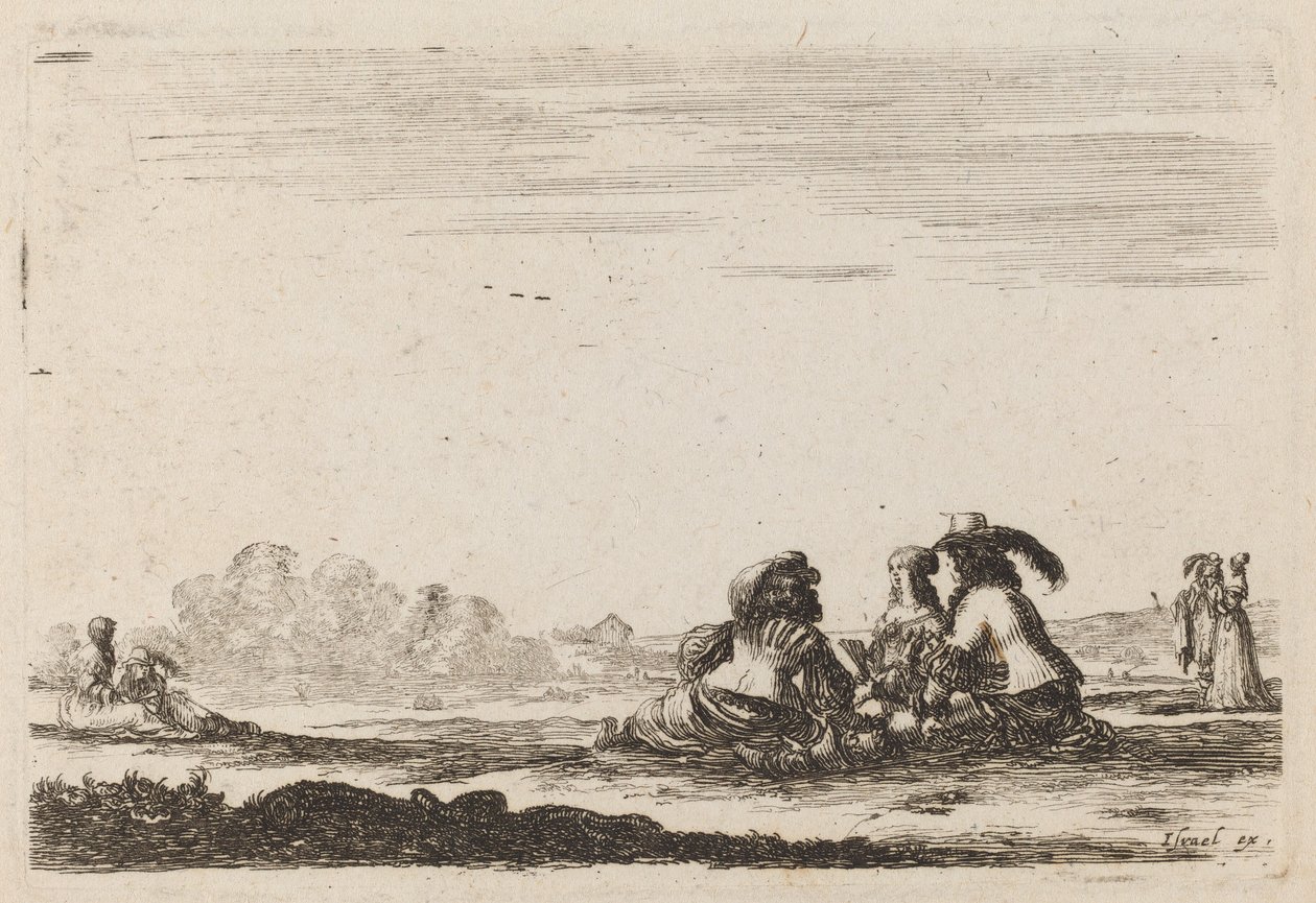 Herrer og damer i samtale, 1642. av Stefano della Bella
