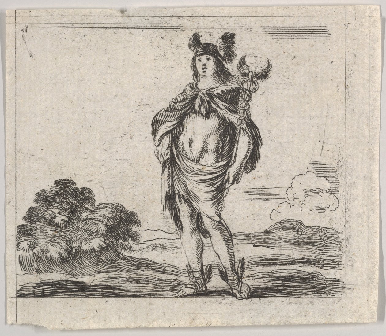 Mercury, fra Game of Mythology Jeu de la Mythologie, 1644. av Stefano della Bella