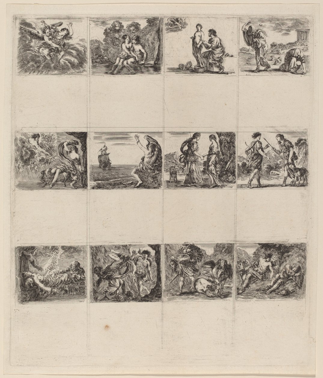 Mytologiske spillekort, 1644. av Stefano della Bella