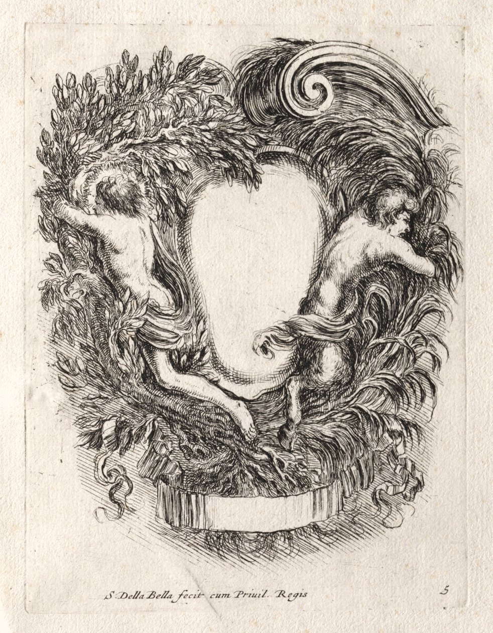 Ny modell for en kartusj, 1647. av Stefano della Bella