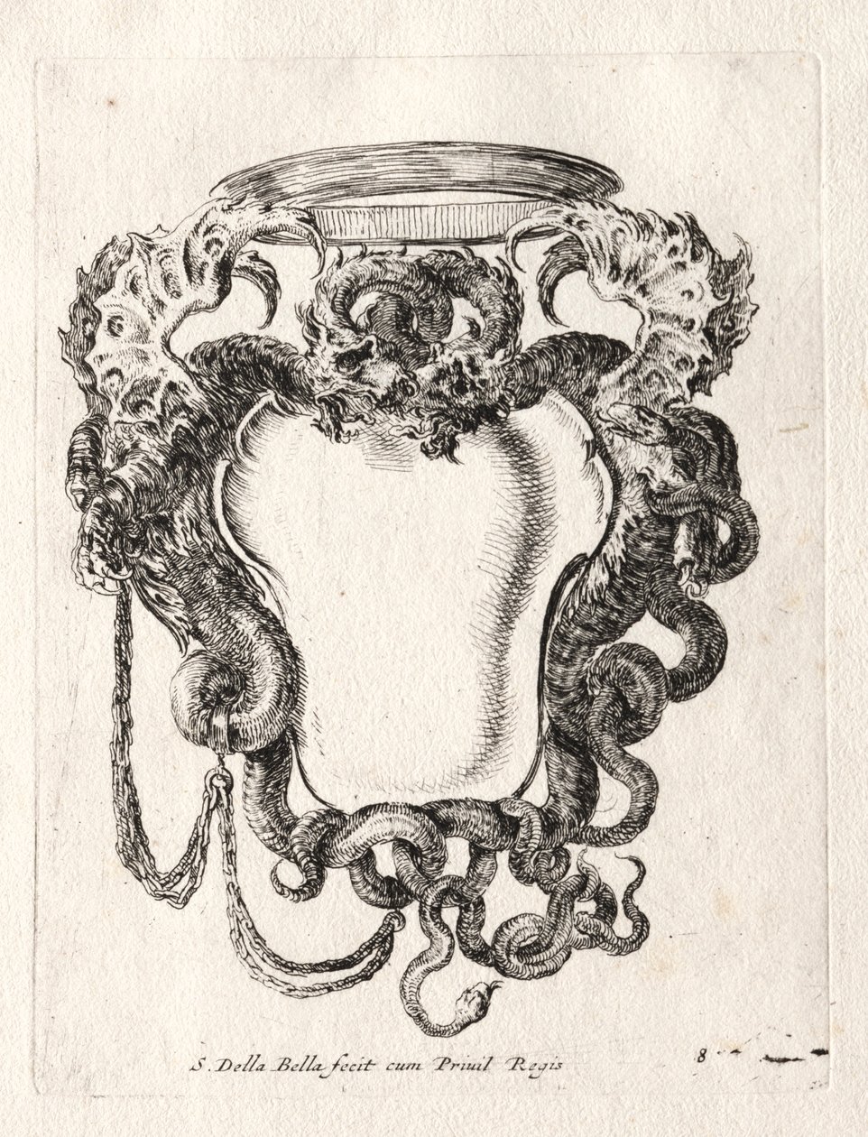 Ny modell for en kartusj, 1647. av Stefano della Bella