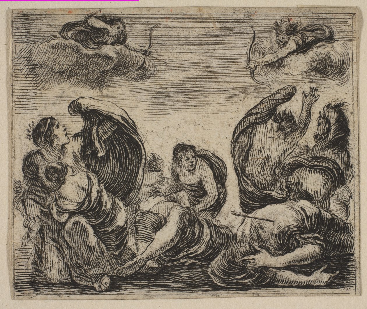 Niobe, fra Game of Mythology Game of Mythology, 1644. av Stefano della Bella
