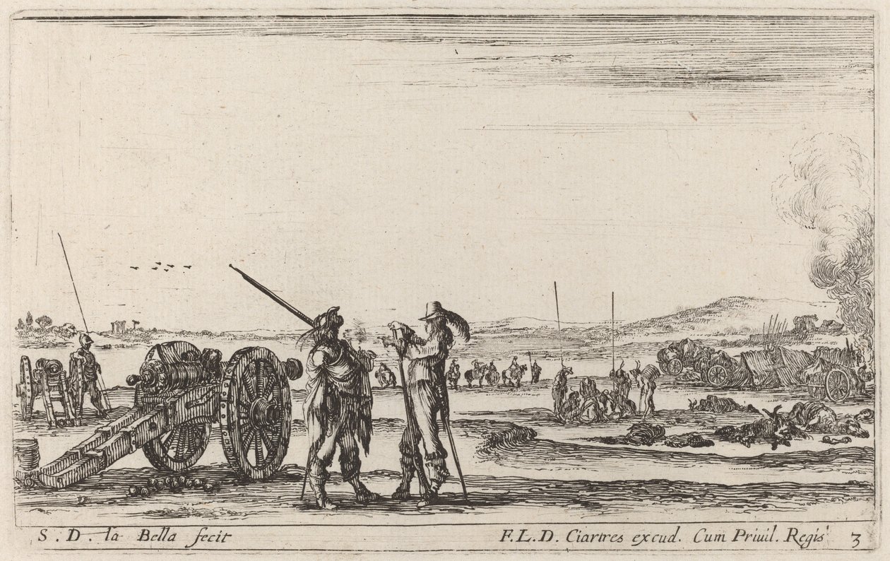 Offiser som gir ordre til en vaktpost, c. 1641. av Stefano della Bella