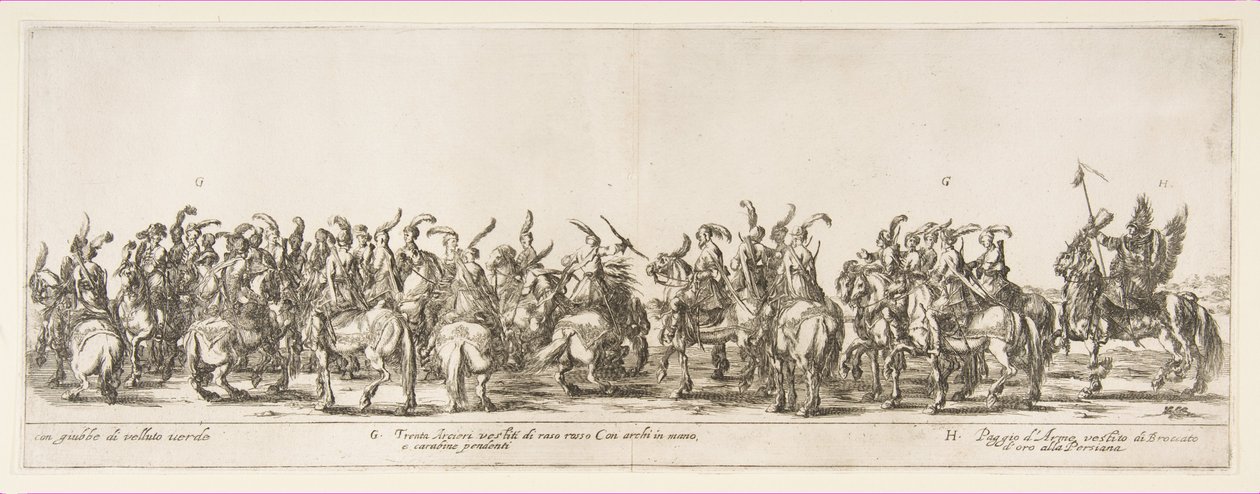 En del av inngangen til den polske legasjonen G og H, 1633. av Stefano della Bella