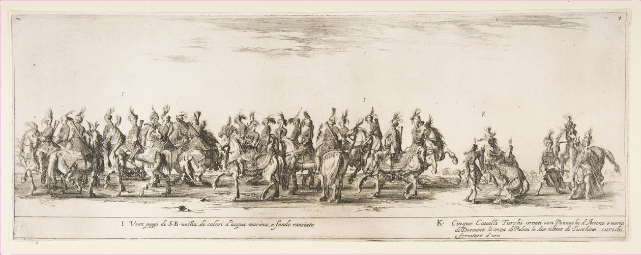 En del av inngangen til den polske legasjonen I og K, 1633. av Stefano della Bella