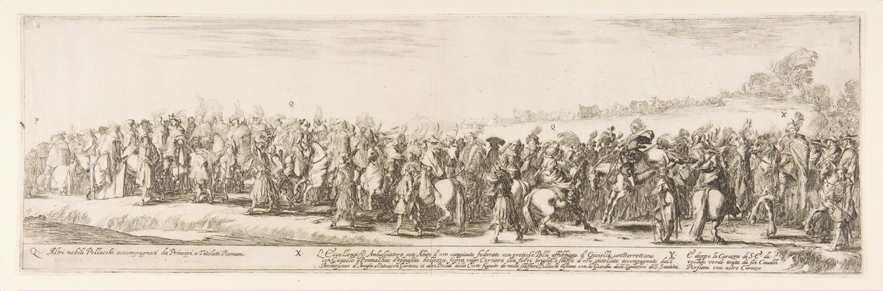En del av inngangen til den polske legasjonen Q.X.Y., 1633. av Stefano della Bella