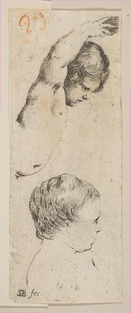 Plate 6: to studier av barn, fra 