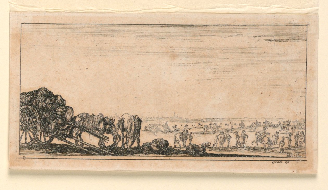 Plate 8, fra "Designs for Some Troop Conduct, Cannons, and Attacks on Towns" av Stefano della Bella