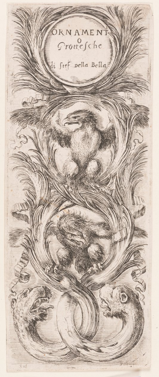 Tallerken, fra serien Ornamenti o grottesche (Ornamenter eller Grotesques) av Stefano della Bella
