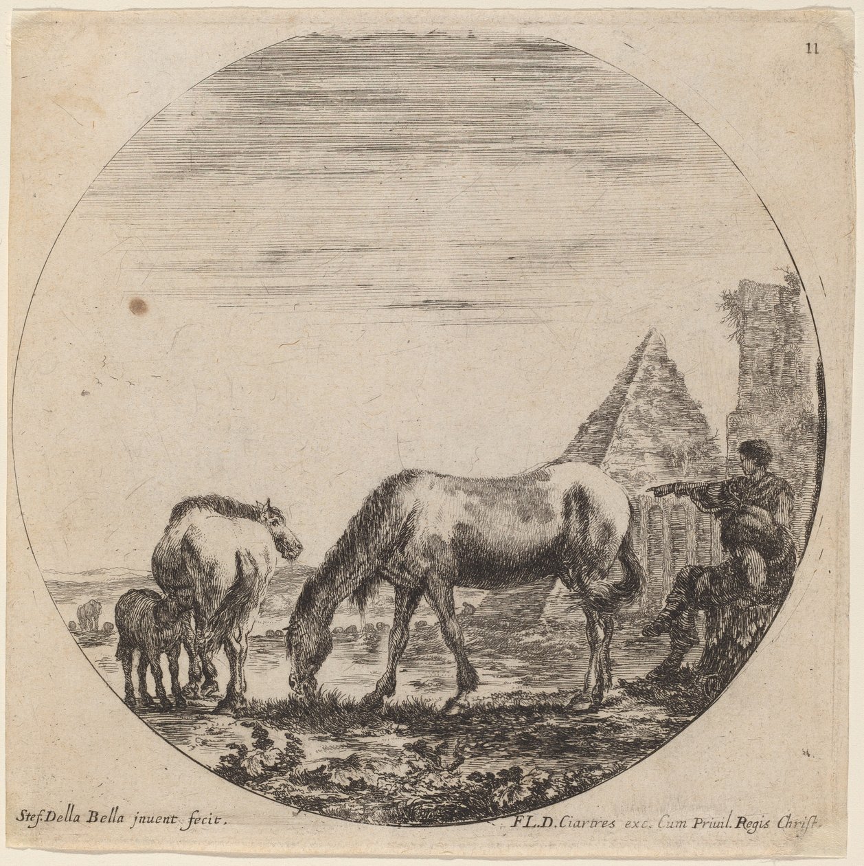 Pyramiden til Caius Cestius av Stefano della Bella