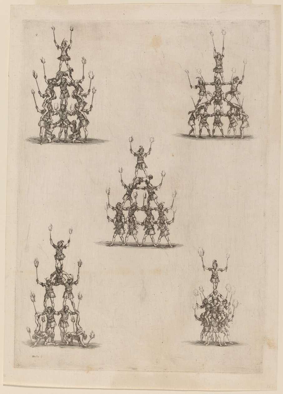 Gjøglernes pyramider, 1652. av Stefano della Bella