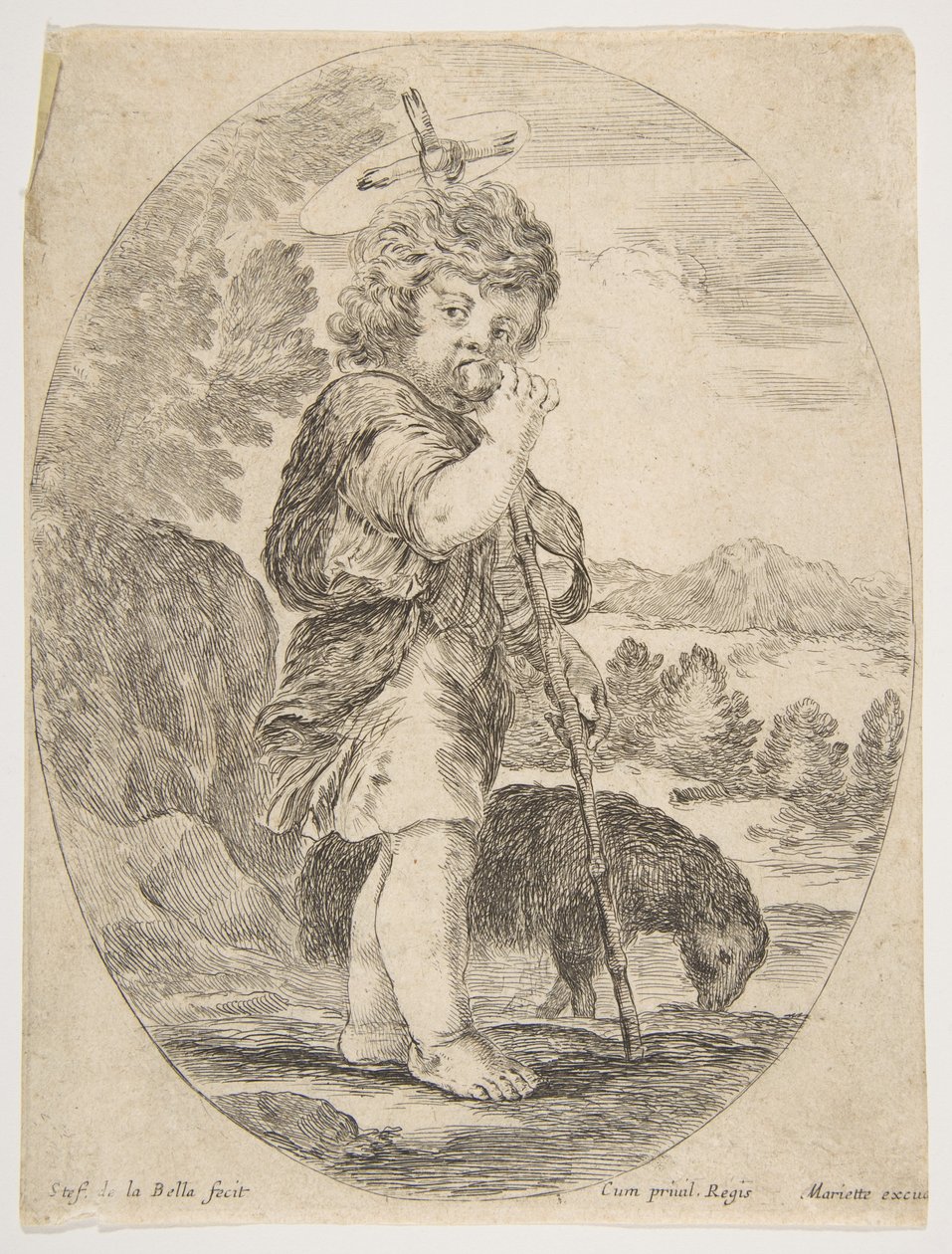 Døperen Johannes biter et stykke frukt, ca. 1641. av Stefano della Bella