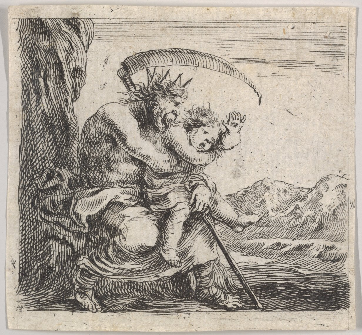 Saturn, fra Game of Mythology Game of Mythology, 1644. av Stefano della Bella