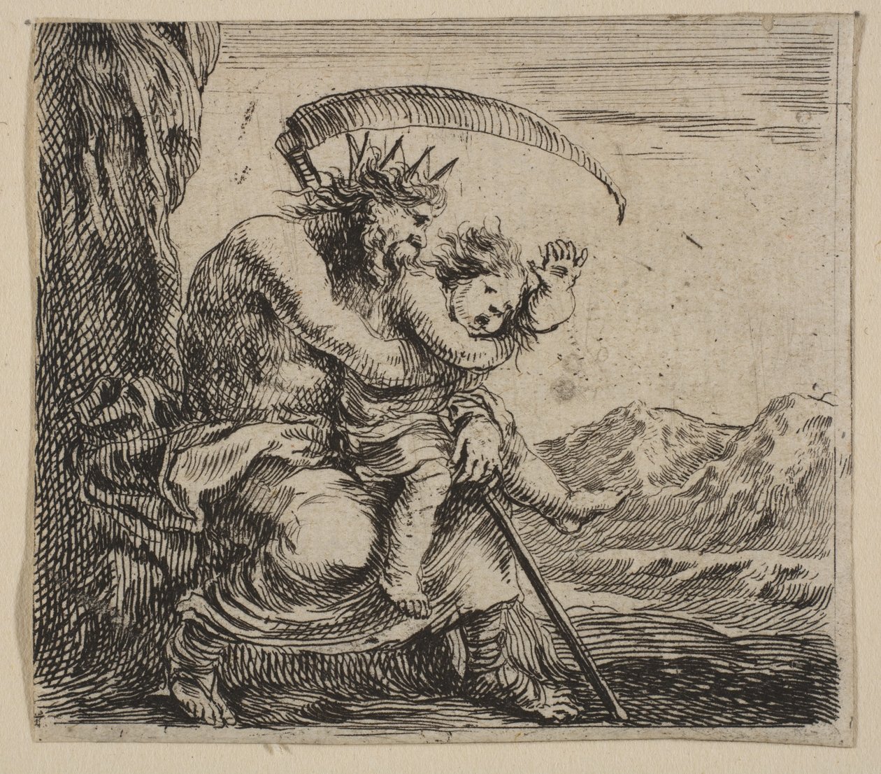 Saturn, fra Game of Mythology Game of Mythology, 1644. av Stefano della Bella