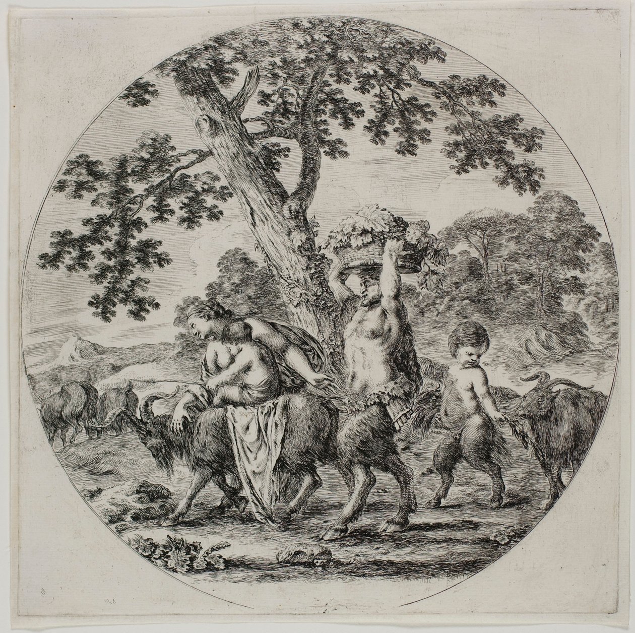 Satyr-familievandring av Stefano della Bella
