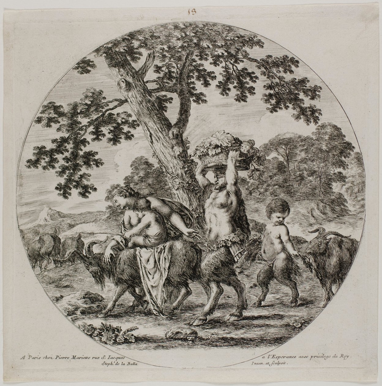 Satyr-familievandring av Stefano della Bella