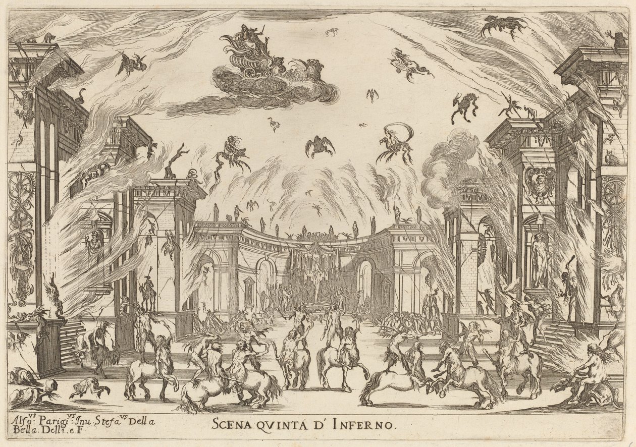 Femte scene av helvete, 1637. av Stefano della Bella