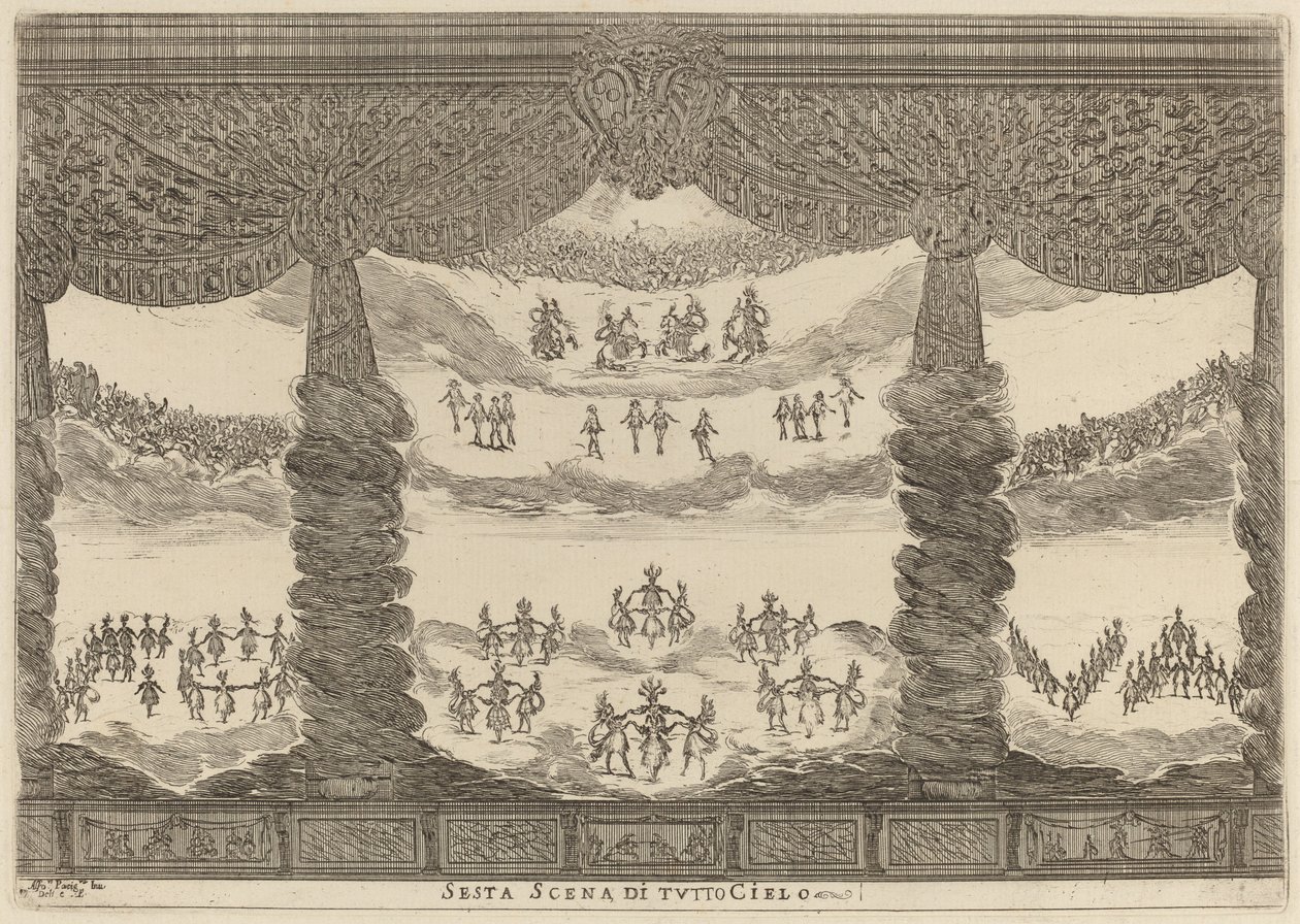 Sjette scene av hele himmelen av Stefano della Bella