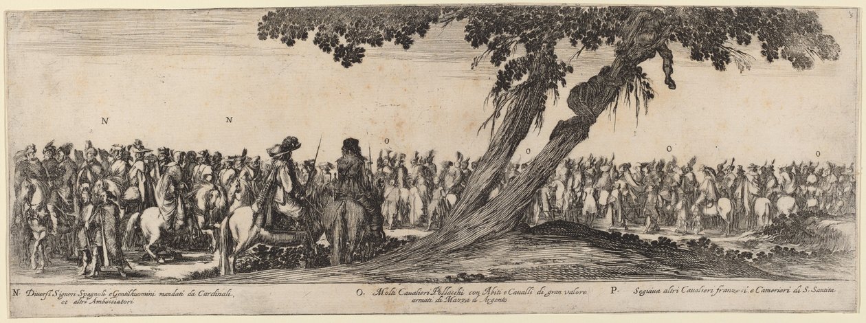 Spanske herrer, polske og franske ryttere, 1633. av Stefano della Bella