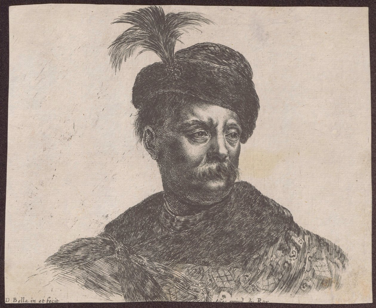 Studie av en polsk adelsmann som byste, fra serien «Principii del disegno» av Stefano della Bella