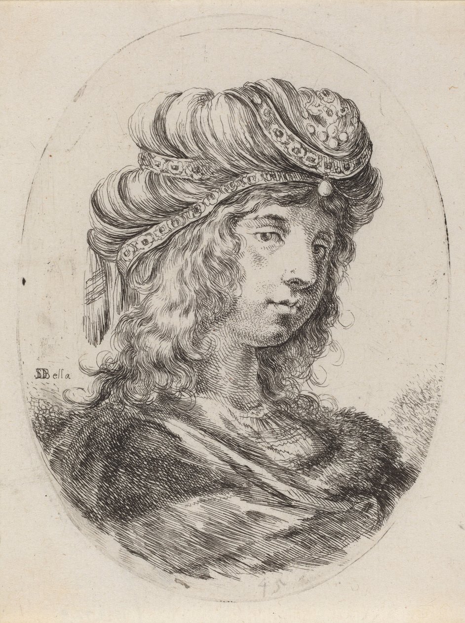 Sultaness in a banded turban, turned to the right, 16491650. av Stefano della Bella
