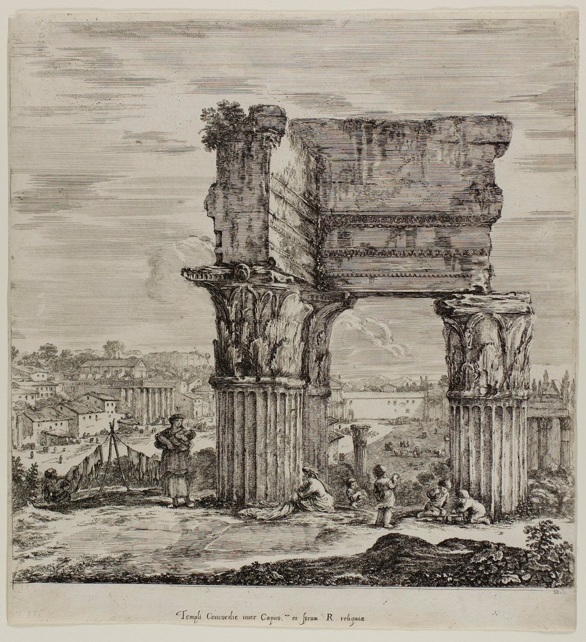 Concordia-tempelet og Forum Romanum av Stefano della Bella
