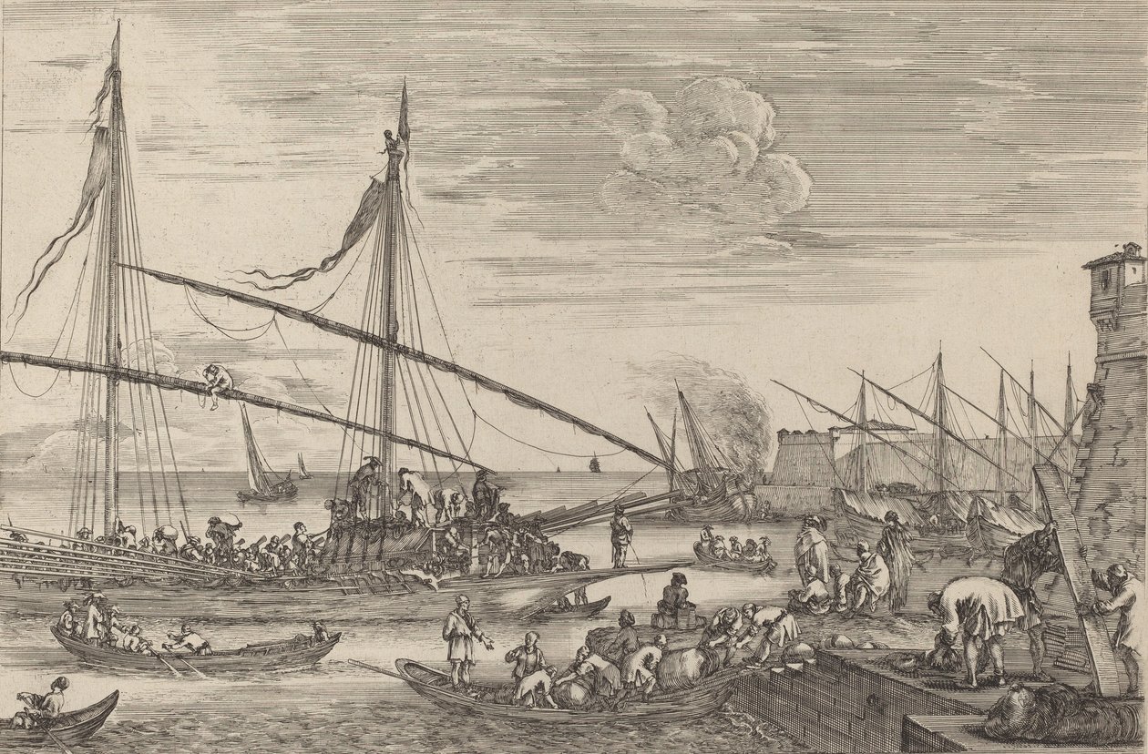 Festningsverkene i Livorno, sannsynligvis ca. 16541655. av Stefano della Bella