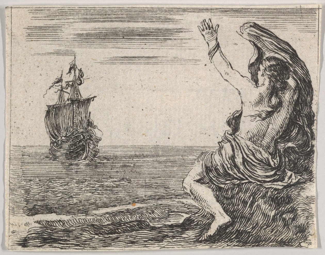 Theseus og Ariadne, fra Game of Mythology Jeu de la Mythologie, 1644. av Stefano della Bella