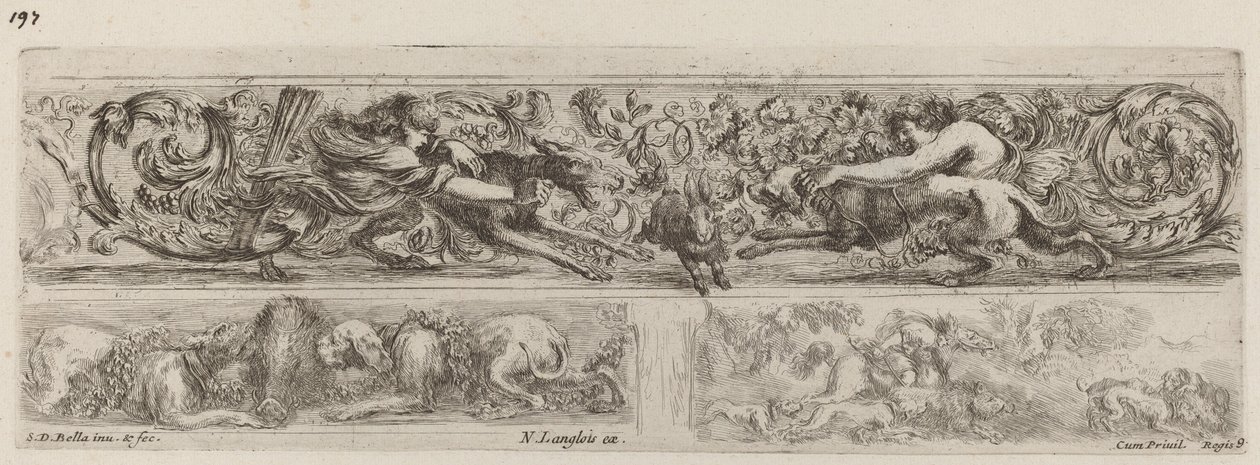 Tre dekorative band, sannsynligvis 1648. av Stefano della Bella
