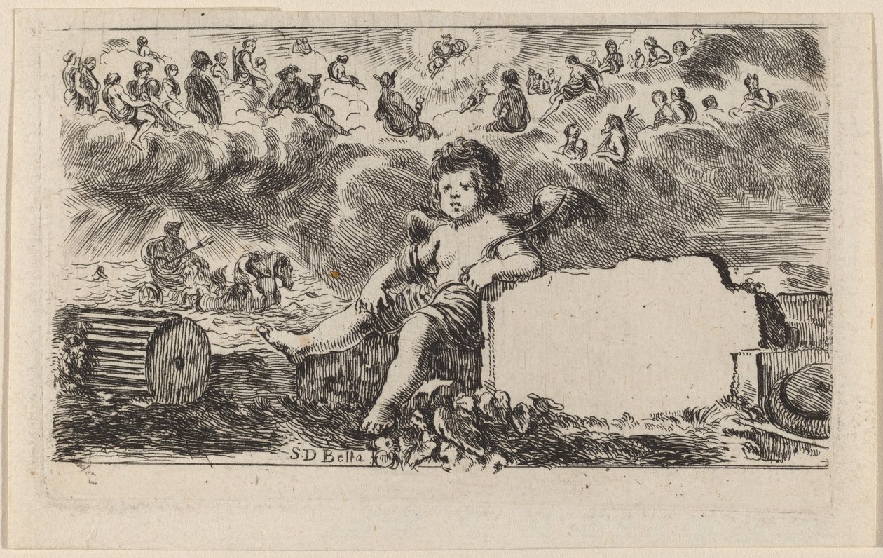 Tittelside for Game of Mythology, 1644. av Stefano della Bella