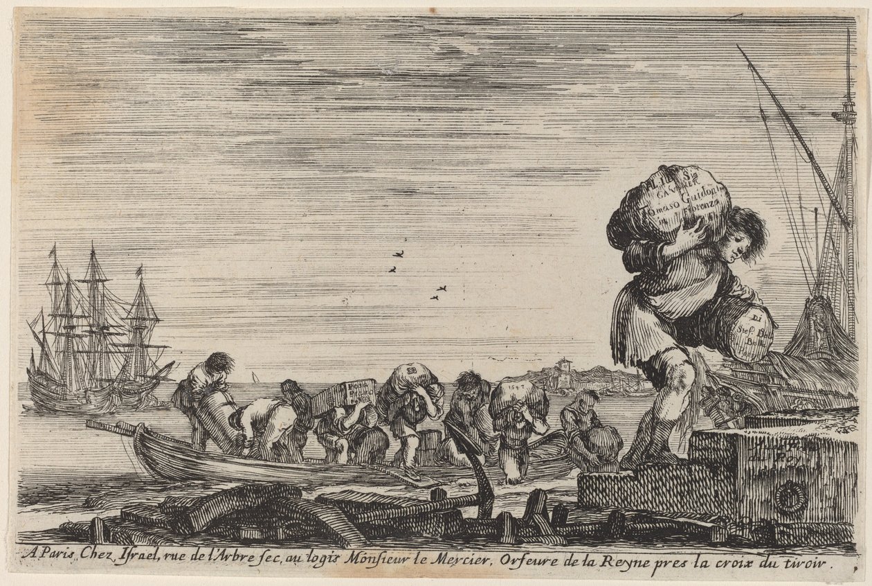 Tittelside for "Utsikt over havnene i havet" av Stefano della Bella