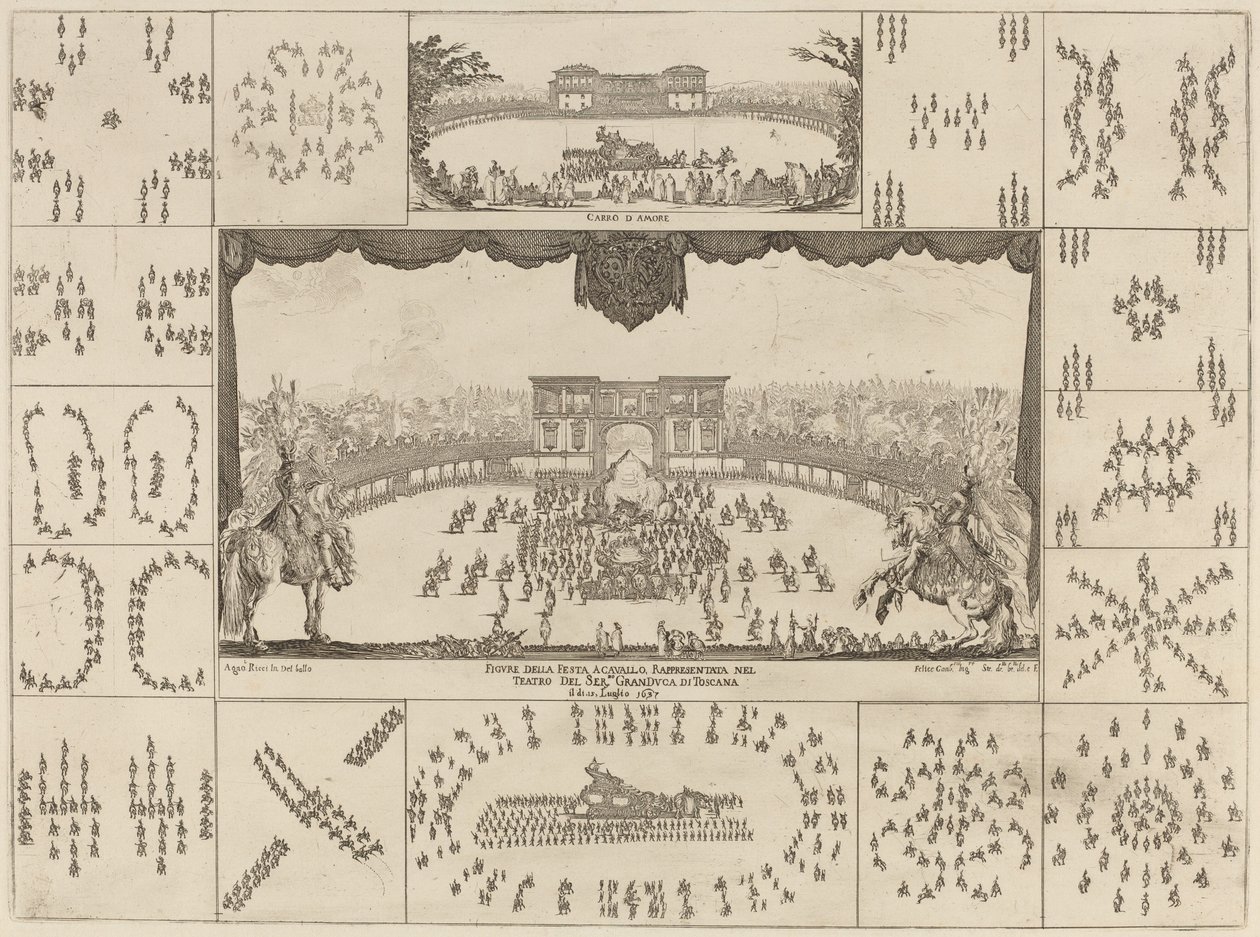 Turnering utført i Firenze for ekteskapet til storhertug Ferdinand II, 1637. av Stefano della Bella