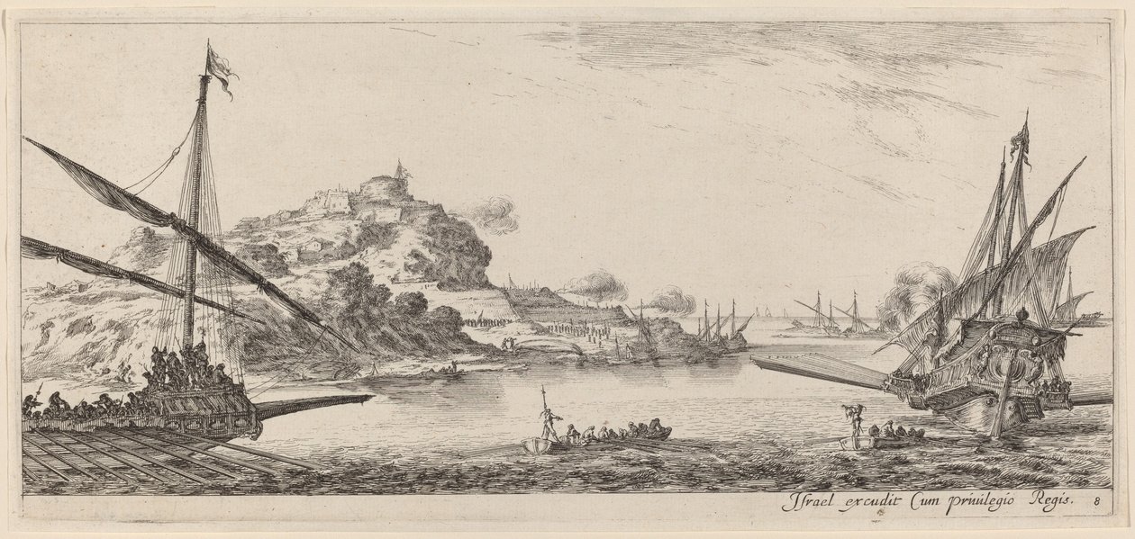 To bysser og deres lanseringer, i eller før 1647. av Stefano della Bella