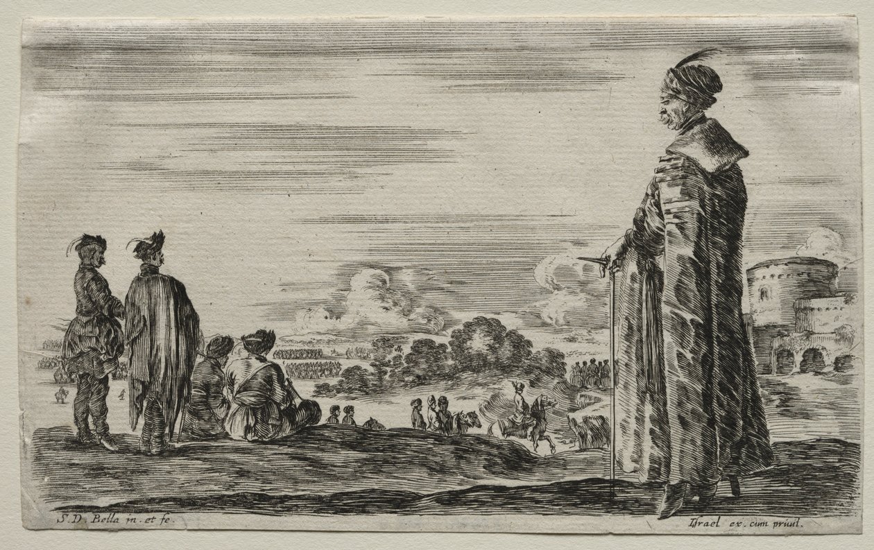 Ulike figurer og landskap: En gruppe polske herrer, 1649. av Stefano della Bella