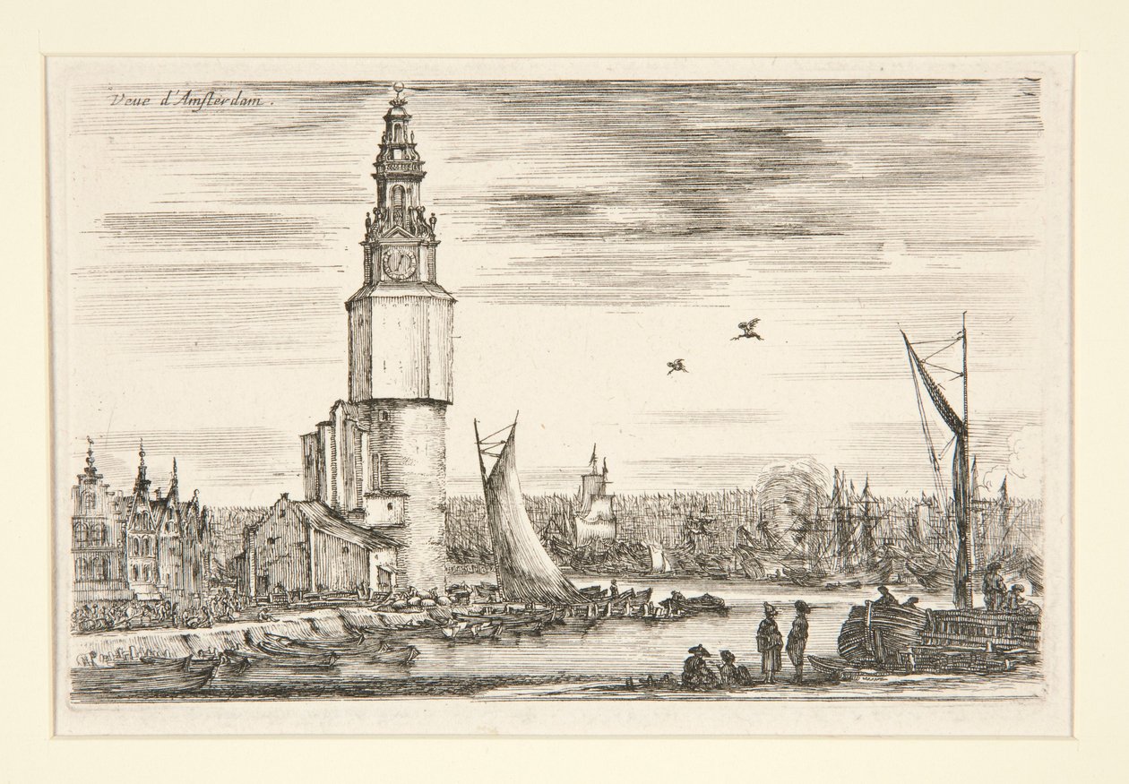 Utsikt over Amsterdam, fra serien Utsikter over havner av Stefano della Bella