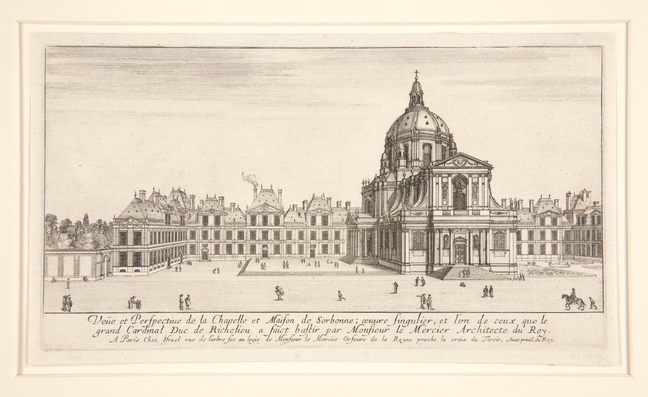 Utsikt og perspektiv av kapellet og huset til Sorbonne av Stefano della Bella
