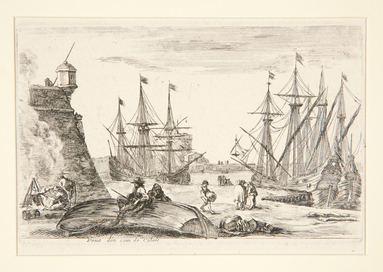 Utsikt over et hjørne av Calais (Vue d av Stefano della Bella