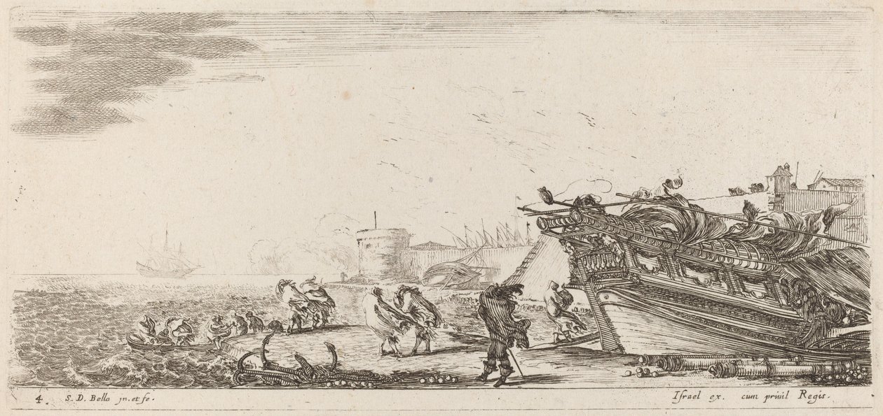 Windy Harbor, 1644. av Stefano della Bella