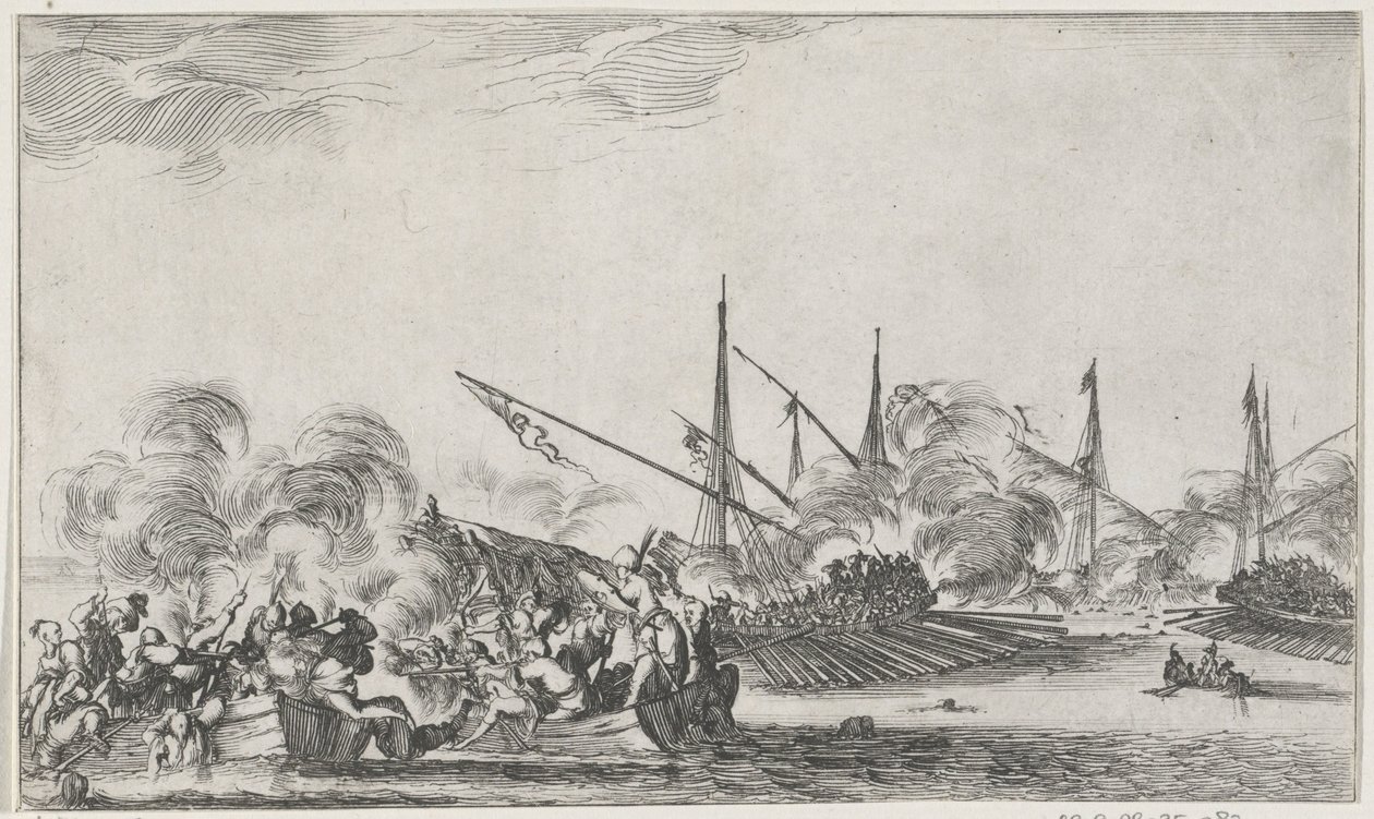sjøslag Maritime forestillinger (serietittel) Suite de huit marines (serietittel) av Stefano della Bella