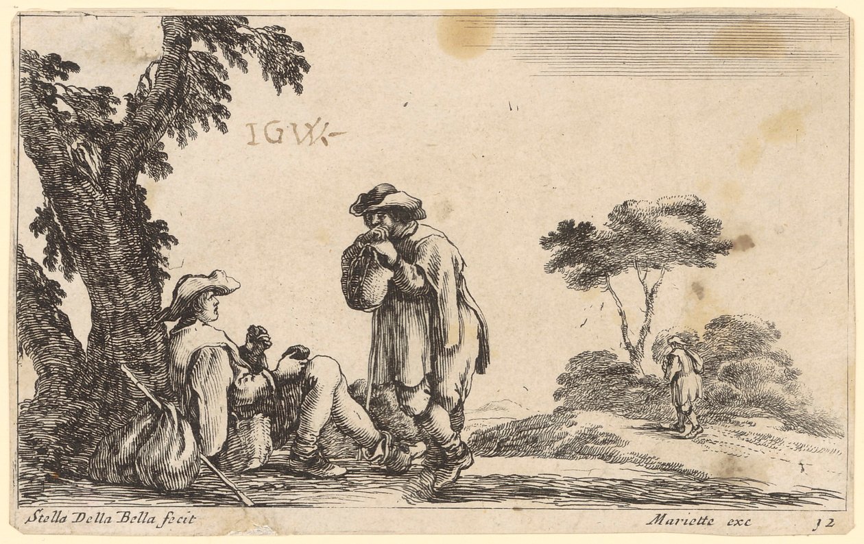 To pilegrimer hviler ved et tre av Stefano della Bella