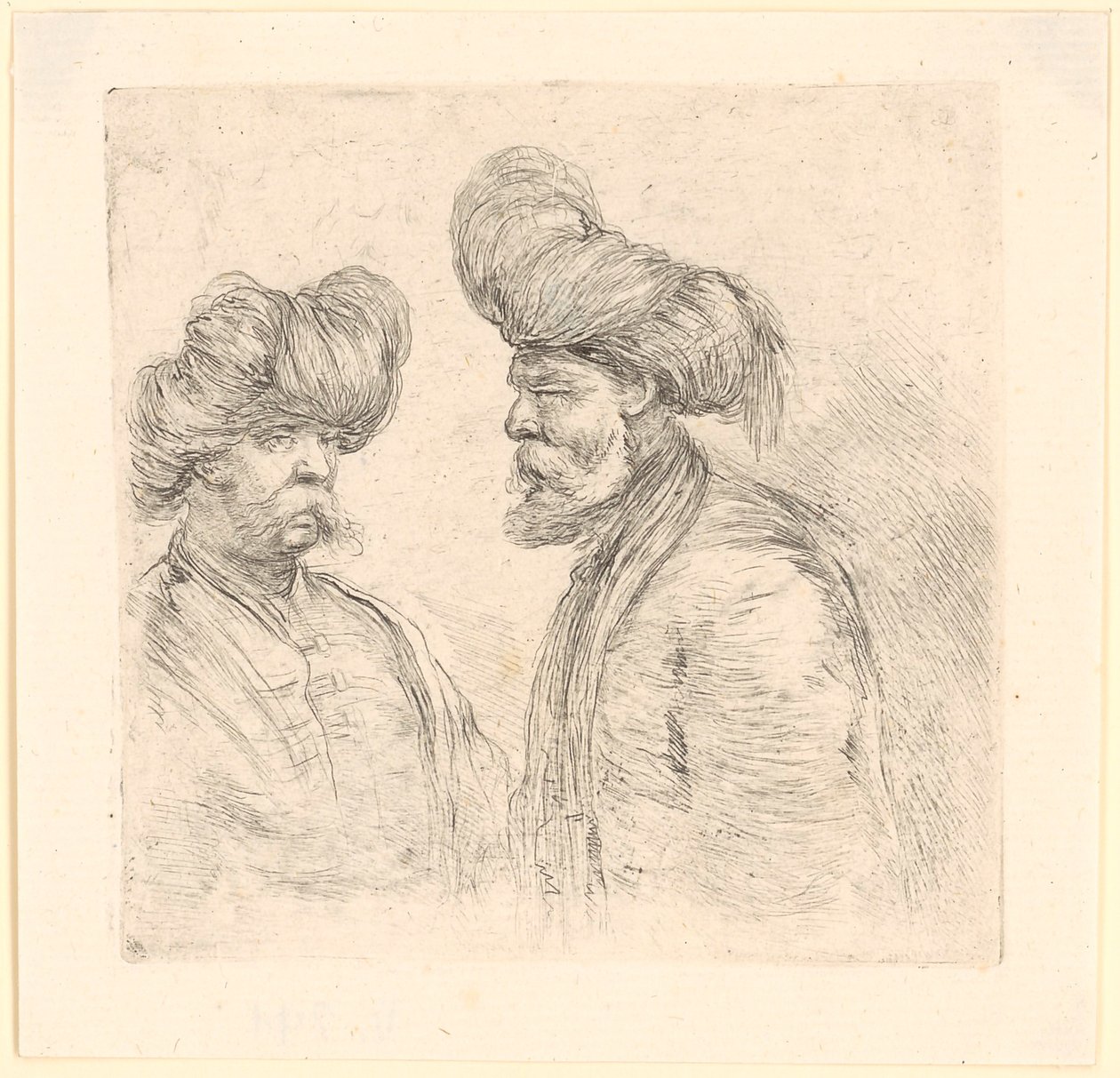 To tyrkere med turbaner av Stefano della Bella