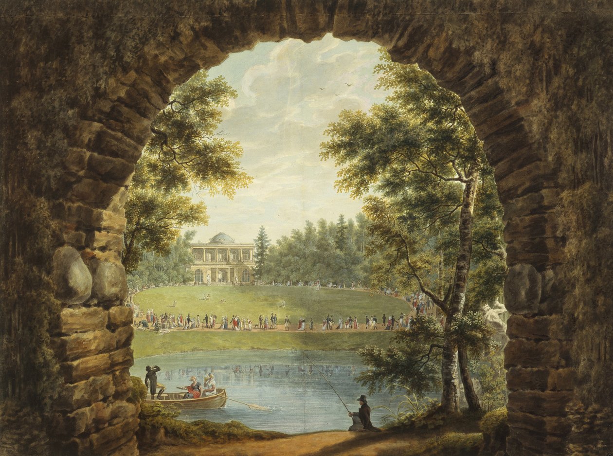 Utsikt over Dacha of Prince Stroganov nær St. Petersburg av Stepan Philippovich Galaktionov