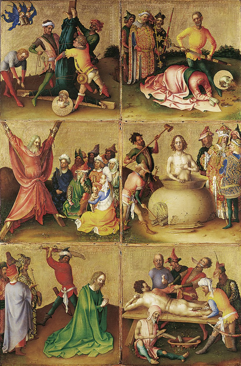 Apostlenes martyrium. Venstre panel av Stephan Lochner