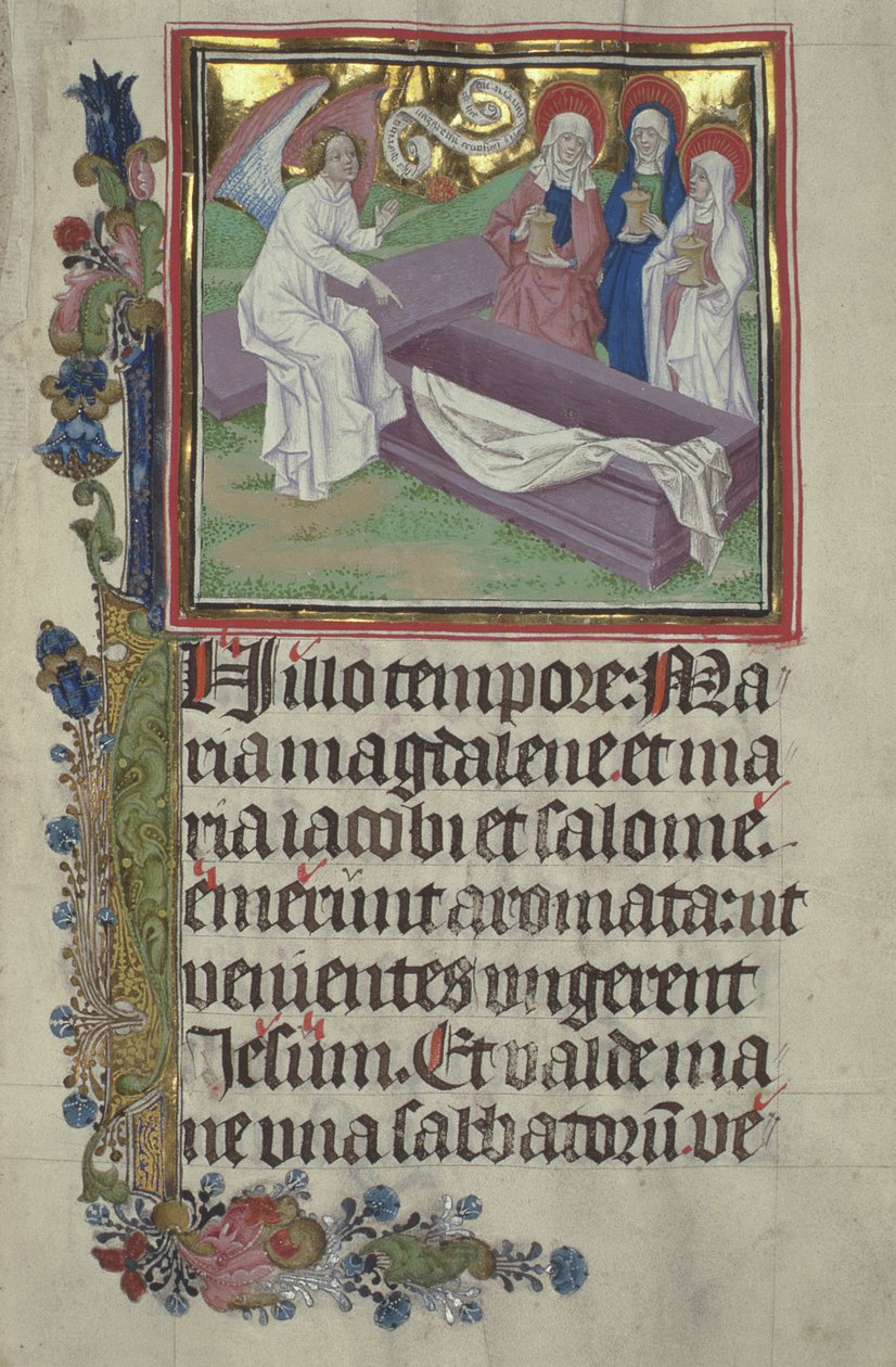 Fru Czart. 3017 IV, fol.9r De hellige kvinner ved Kristi grav av Stephan Lochner