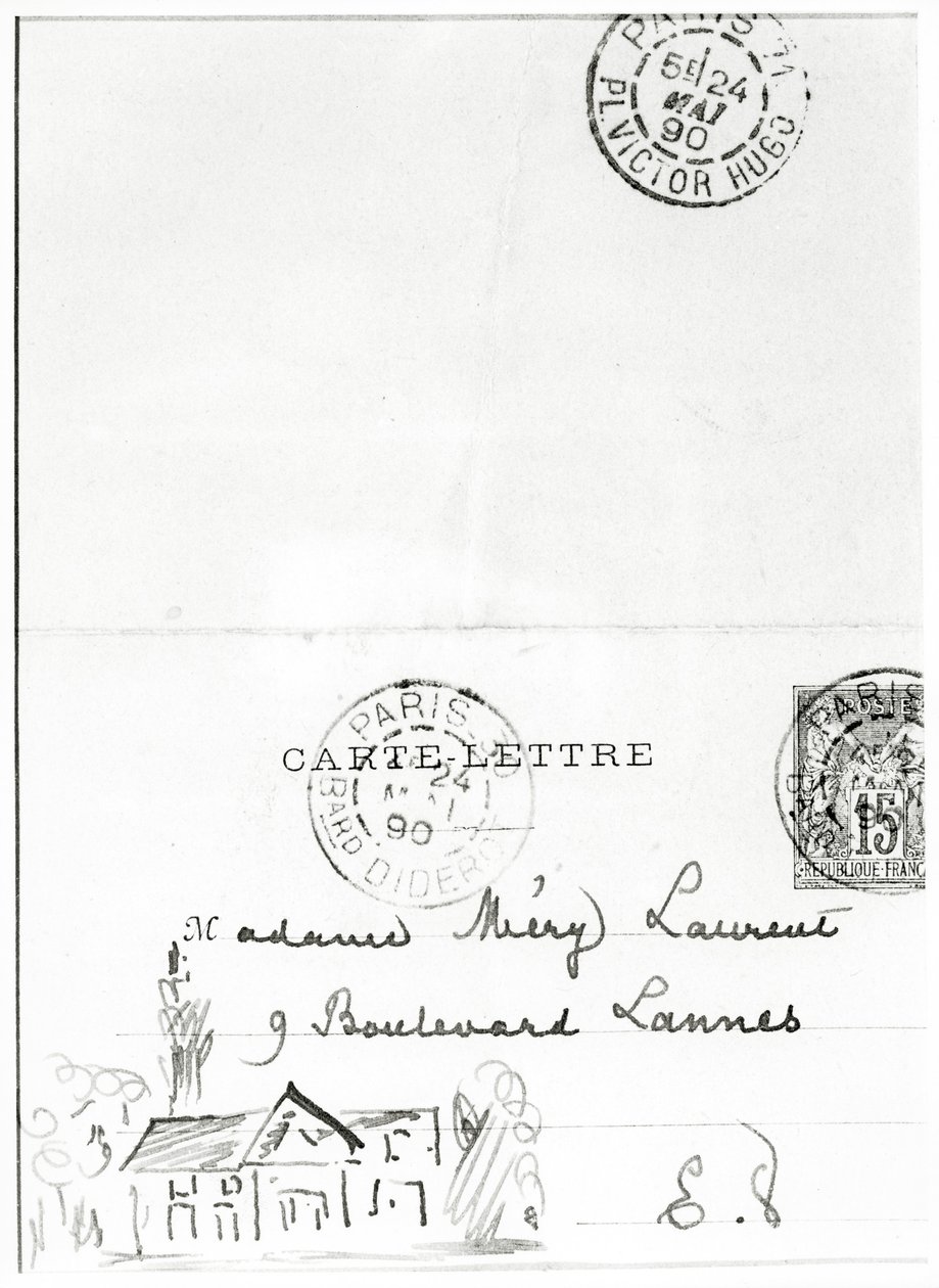 Konvolutt med tegninger fra Stéphane Mallarmé til Méry Laurent, 1890 av Stephane Mallarme