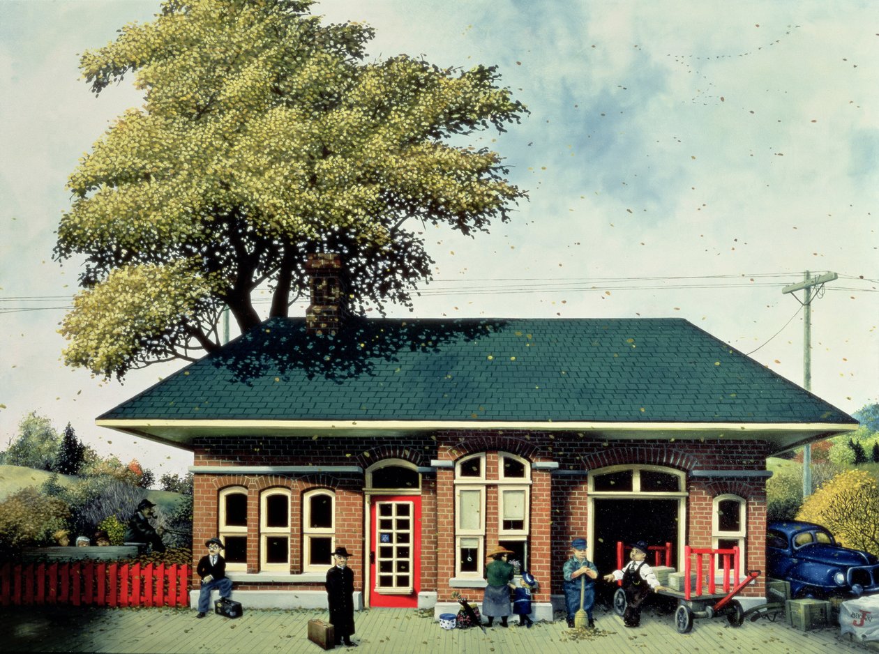 The Train Station, Autumn, fra The Four Seasons i Quebec av Stephane Poulin
