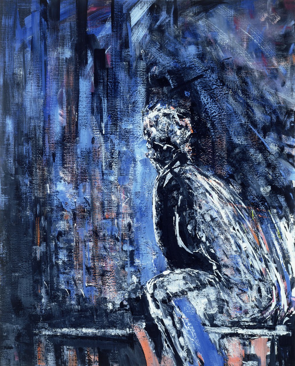 Naken kvinne, venstre panel av en diptyk, 1990 (se 289825) av Stephen Finer