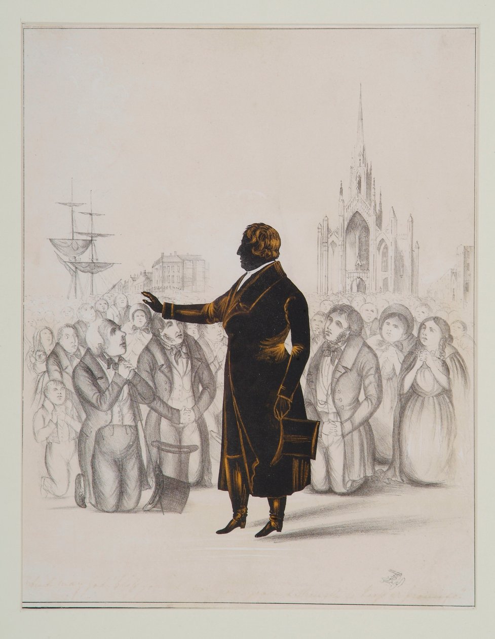 Silhouette of Father Mathew, ca. 1870 (wc på papir) av Stephen ODriscoll