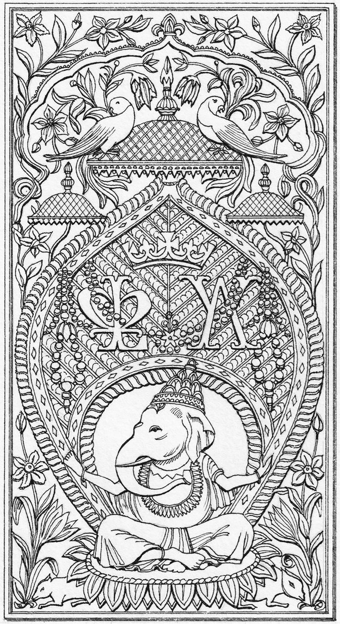 Indisk panel, Bagshot Park, Surrey, ca. 1880–2023 (tegnet 1997) (blekk) av Stephen Conlin